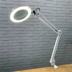 Native Lighting White Chameleon Mini USB Desk Magnifier Lamp