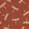 Oriental Arts Dragonflies Red Extra Wide Backing Fabric 0.5m (274cm Width) -SEWINGSTREET Sales etvt46