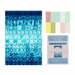 Jenny Jackson's Pastel FPP February Strip Of The Month Kit: Pattern, Fabric Panel & Ready To Use Templates