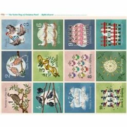 Amber Makes The Twelve Days Of Christmas Multicoloured Quilt Panel