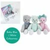 Becky Alexander Frost Maisie & Milo Bear Kit Makes 30cm Bear Baby Blue / White -SEWINGSTREET Sales fib981