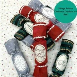 Village Fabrics Christmas Crackers X 6 Red