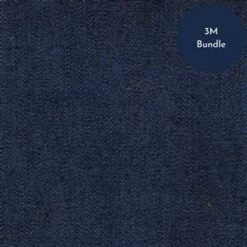 Dark Blue 4oz Washed Denim Cotton Fabric Bundle (3m)