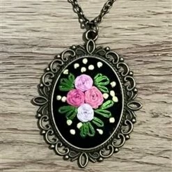 Allison Maryon's Embroidery Pendant - Black