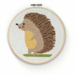 The Crafty Kit Company Hedgehog Cross Stitch Kit -SEWINGSTREET Sales lec751 1