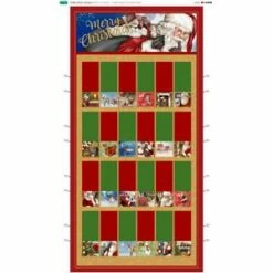 Debbi Moore Traditional Merry Christmas Folding Advent Calendar Fabric Panel (70cm X 120cm)