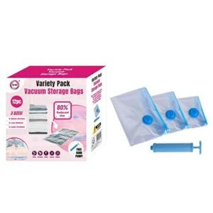 Variety 3 Sizes Vacuum Storage Bag Set Of 12 3 Variety 3 Sizes Vacuum Storage Bag Set Of 12
