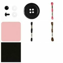 Family Comforts Scrappy Bear & Bunny Trimmings Bundle: Eyes, Felt, Skeins & Buttons