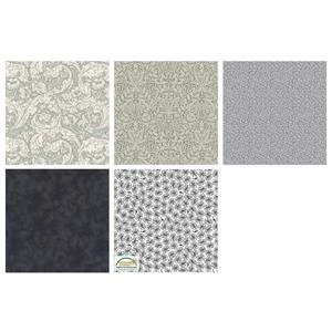Modern Beads Quilt Grey & White FQ's (5pcs) -SEWINGSTREET Sales mr8821