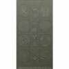 Sashiko Tsumugi Preprinted Kamon 19 Dark Green Fabric Panel 108x61cm -SEWINGSTREET Sales np9947