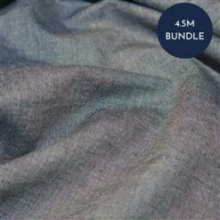 Yarn Dyed Navy Cotton Chambray Fabric Bundle (4.5m)