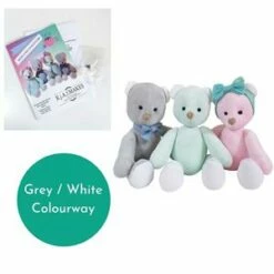 Becky Alexander Frost Maisie & Milo Bear Kit Makes 30cm Bear Grey / White