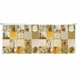 Debbi Moore Gold Poinsettia 40 X 5" Squares Fabric Panel (140cm X 55cm)