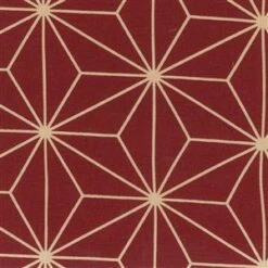 Sashiko Geometric Wine Gold Extra Wide Backing Fabric 0.5m (280cm Width)