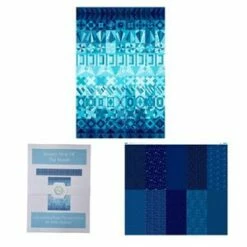 Jenny Jackson's Blue FPP January Strip Of The Month Kit: Pattern, Fabric Panel & Ready To Use Templates
