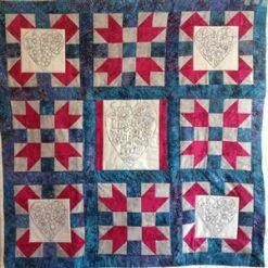 Sew With Beth Life In Full Bloom Lap Quilt Inc Backing Batik Blue / Pink
