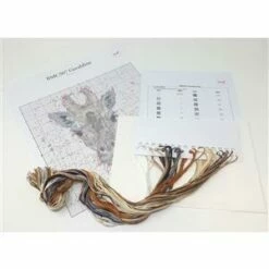 Bree Merryn Geraldine The Giraffe Cross Stitch Kit On Aida (20 X 20cm) -SEWINGSTREET Sales xgc231 1